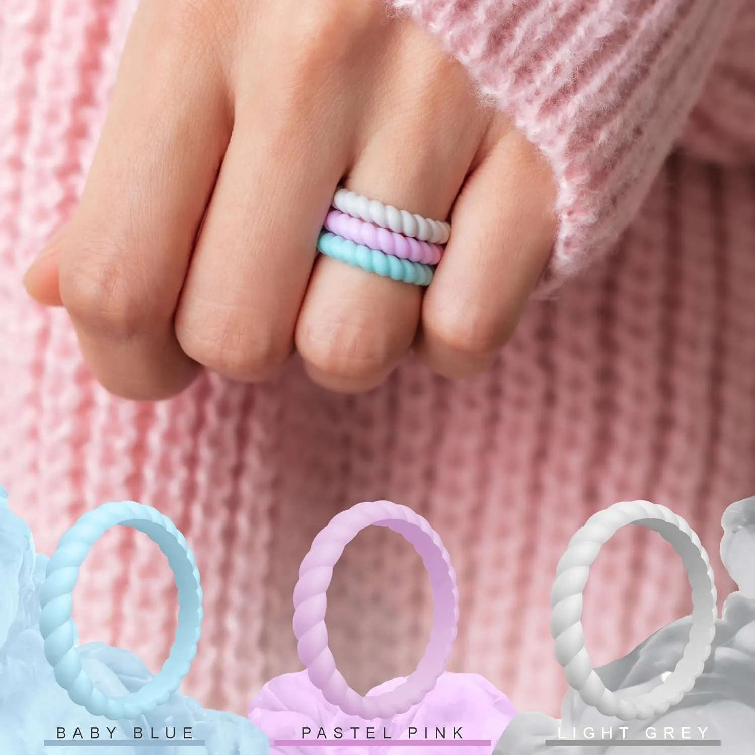Silicone Ring for Women - 3mm Width 2.5mm Thick