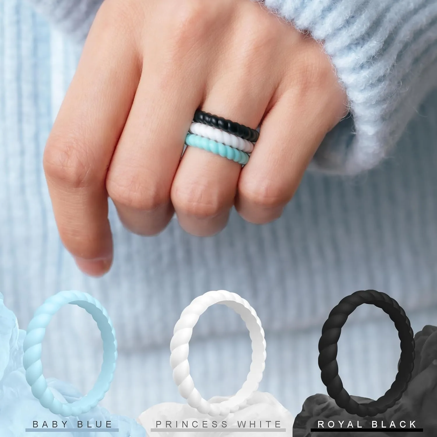 Silicone Ring for Women - 3mm Width 2.5mm Thick