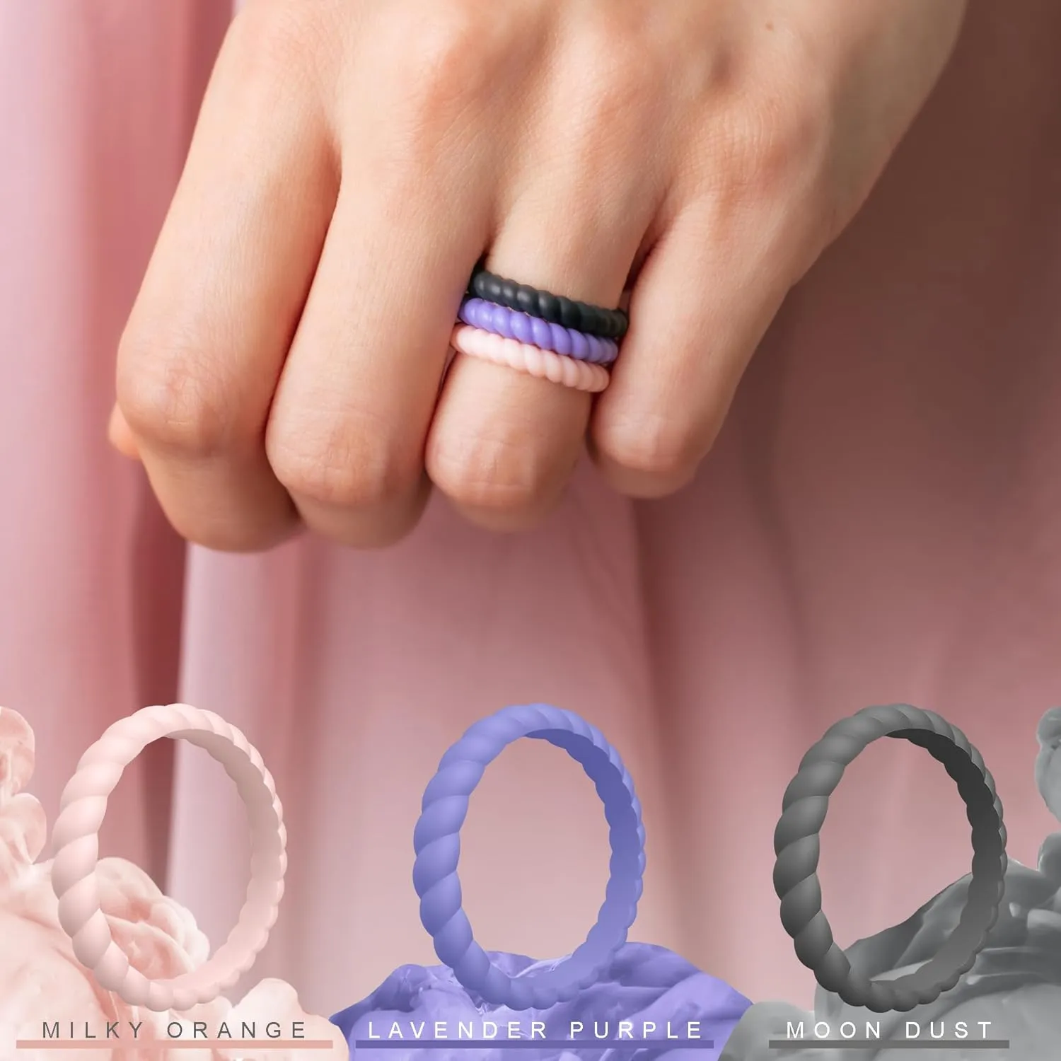 Silicone Ring for Women - 3mm Width 2.5mm Thick