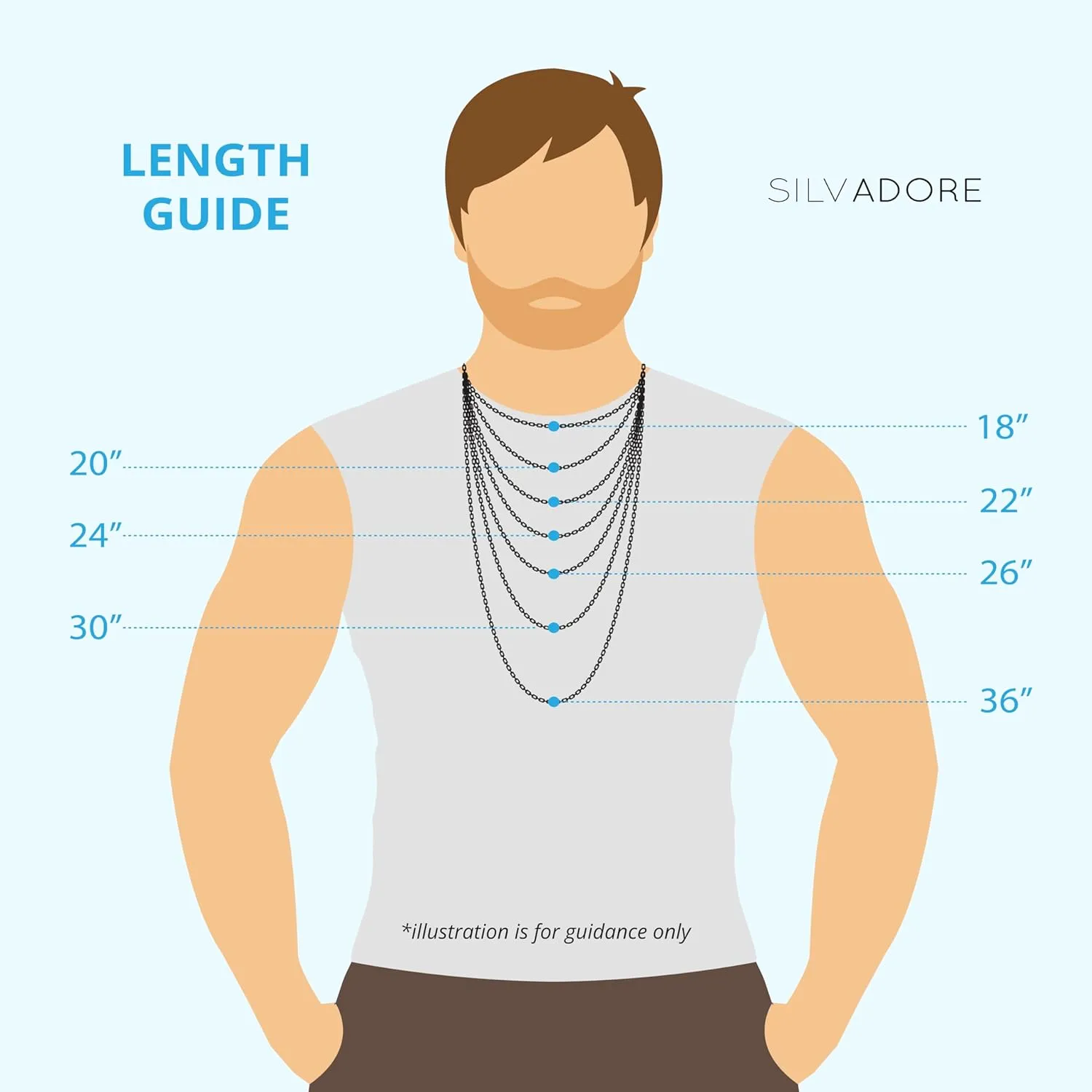 Silvadore Mens Dog Tag Chain Necklace - Silver ROPE Chain / BALL Chain / Stainless Steel CUBAN Link - Real NON TARNISH Surgical Metal - Cable Snake Curb Neck Jewelry - Cadena De Plata Para Hombre - Boys Cool Sterling Gift for Men - 18 to 36 inch