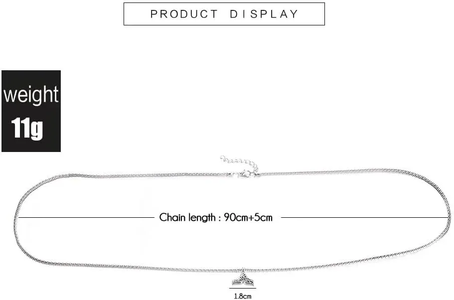 Silver Fish Tail Shape Belly Chain Adjustable Waist Body Jewelry for Women