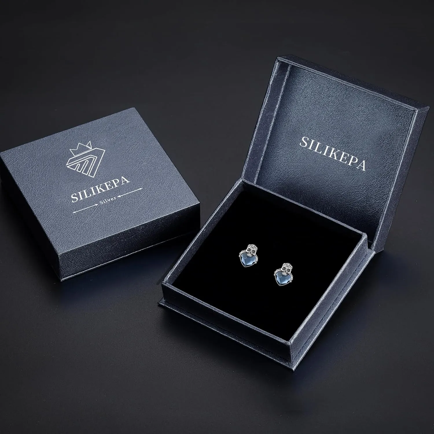 Skull Earrings for Women Men 925 Sterling Silver Skull Stud Earrings Gothic Earrings Halloween Jewelry Gifts for Women Men