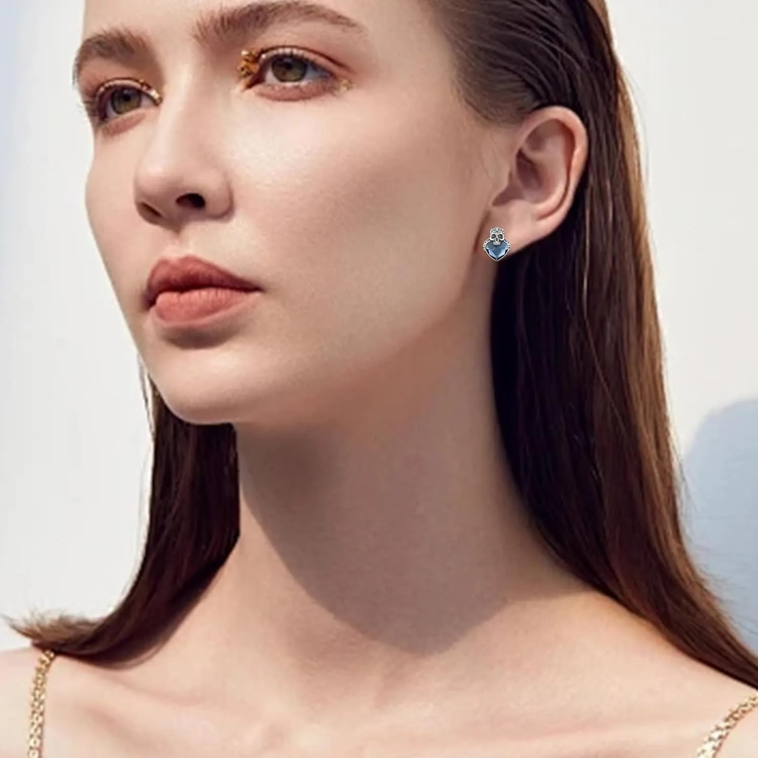 Skull Earrings for Women Men 925 Sterling Silver Skull Stud Earrings Gothic Earrings Halloween Jewelry Gifts for Women Men