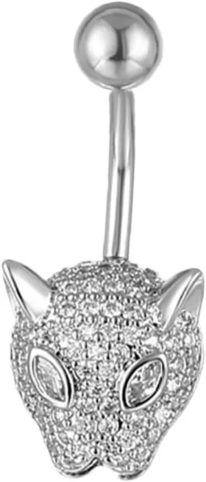 Stainless Steel Belly Button Ring Animal Design Navel Piercing Jewelry Sparkly Decoration