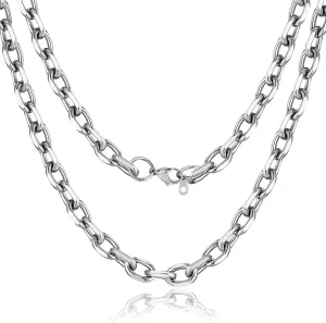 Stainless Steel Cable Chain Necklace for Men,Silver/Gold Plated Cuban Link Chains Mens 5mm/7mm/9mm/12mm Width,18"-30" Hip Hop Accessories Jewelry Gifts for Father's Day Valentine's Day Christmas