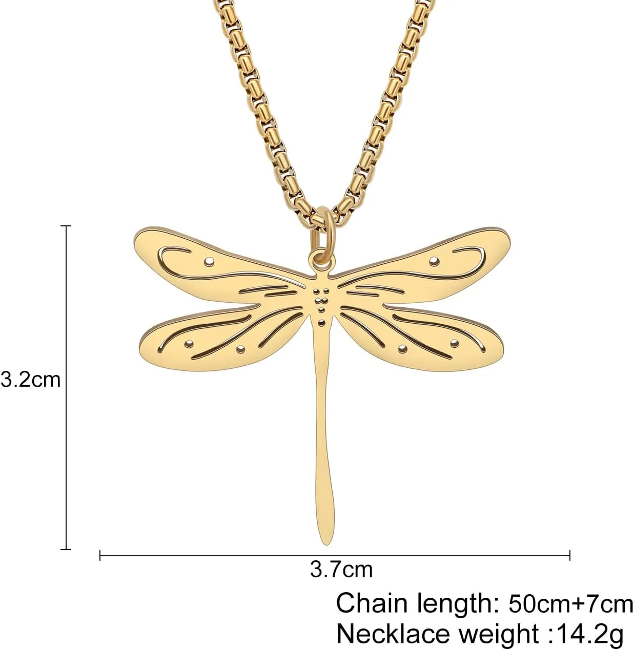 Stainless Steel Cute Dragonfly Necklace Pendant for Women 18K Gold Silver Plated Insect Necklaces Minimalist Simple Jewelry Gifts for Her Mom