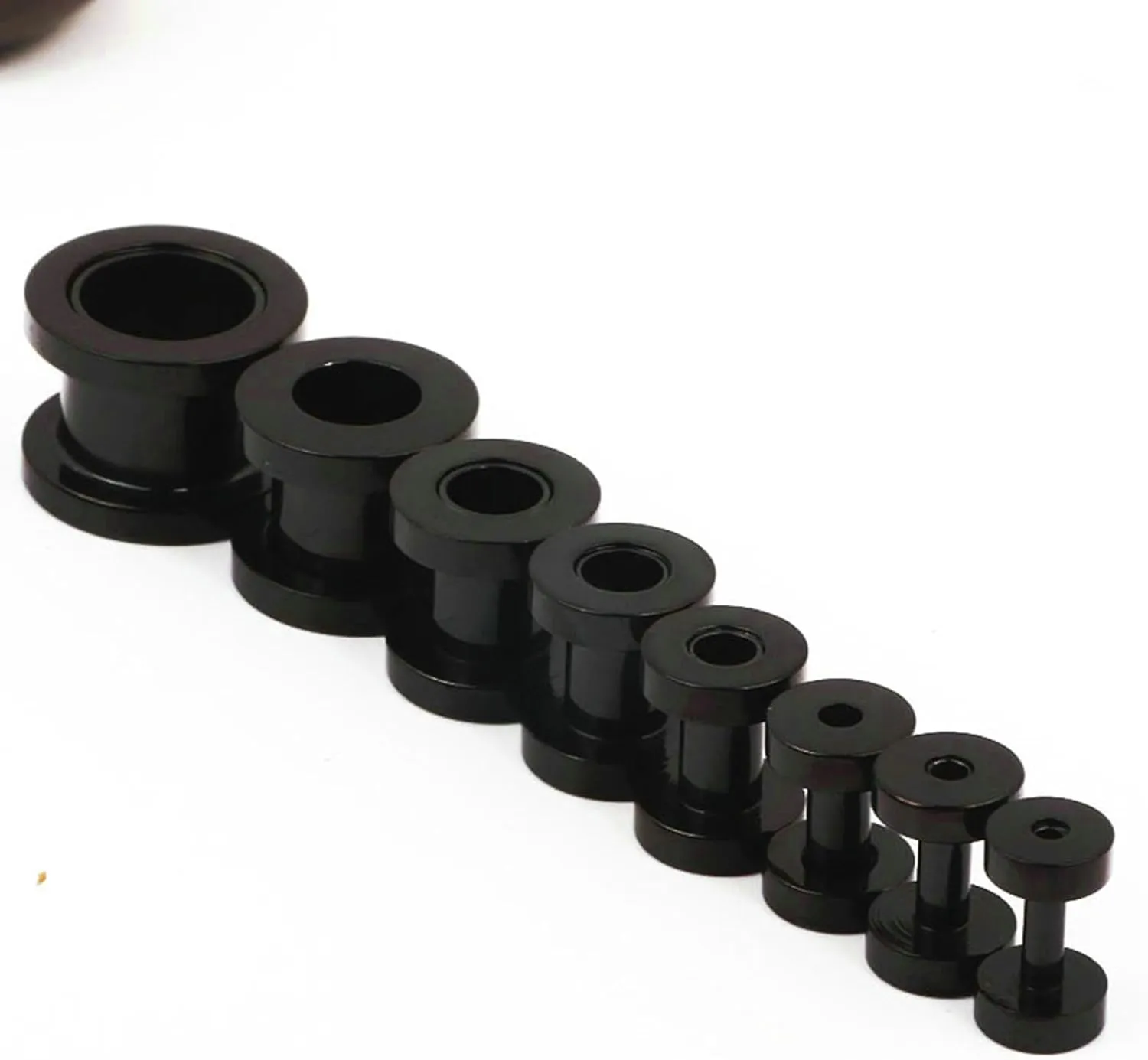 Stainless Steel Ear Tunnels 14Mm Black Black Hoop Ear Gauges Unique