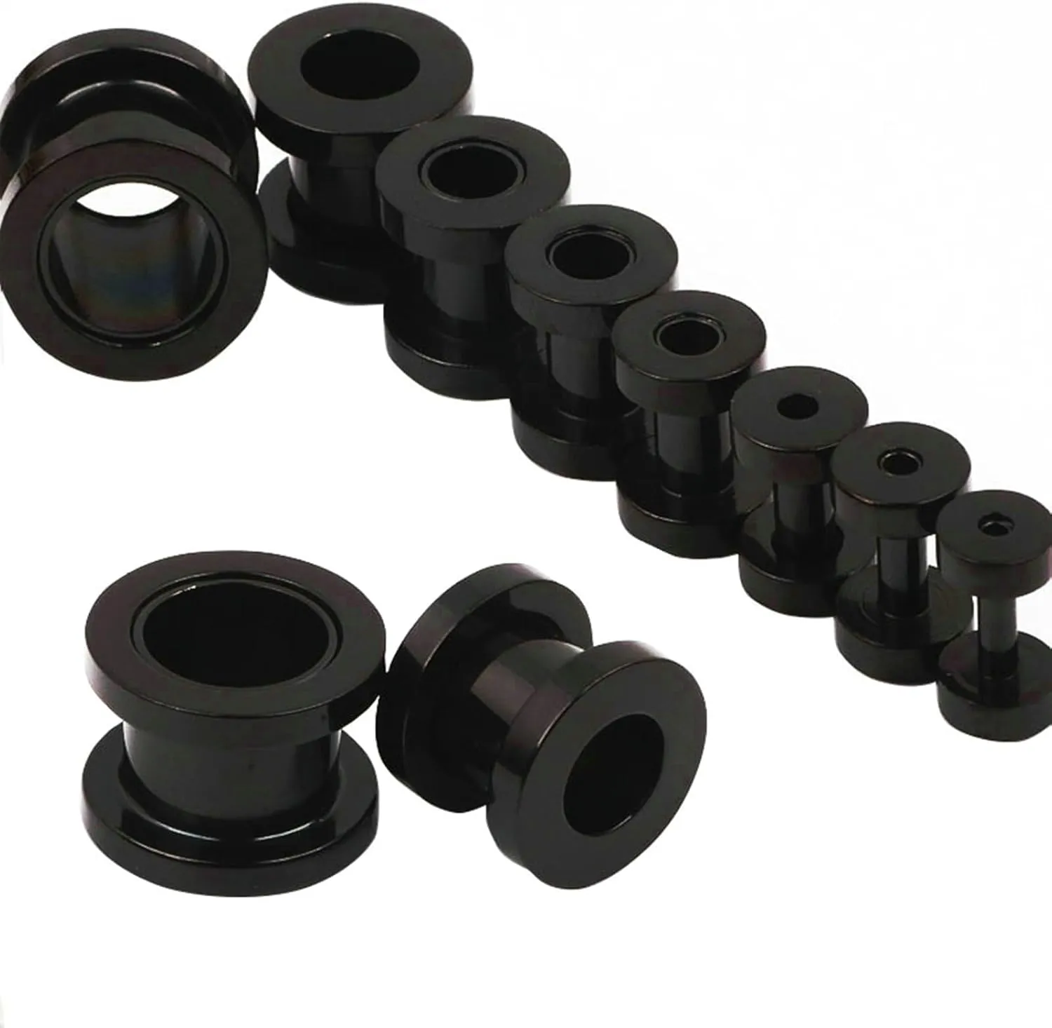 Stainless Steel Ear Tunnels 14Mm Black Black Hoop Ear Gauges Unique