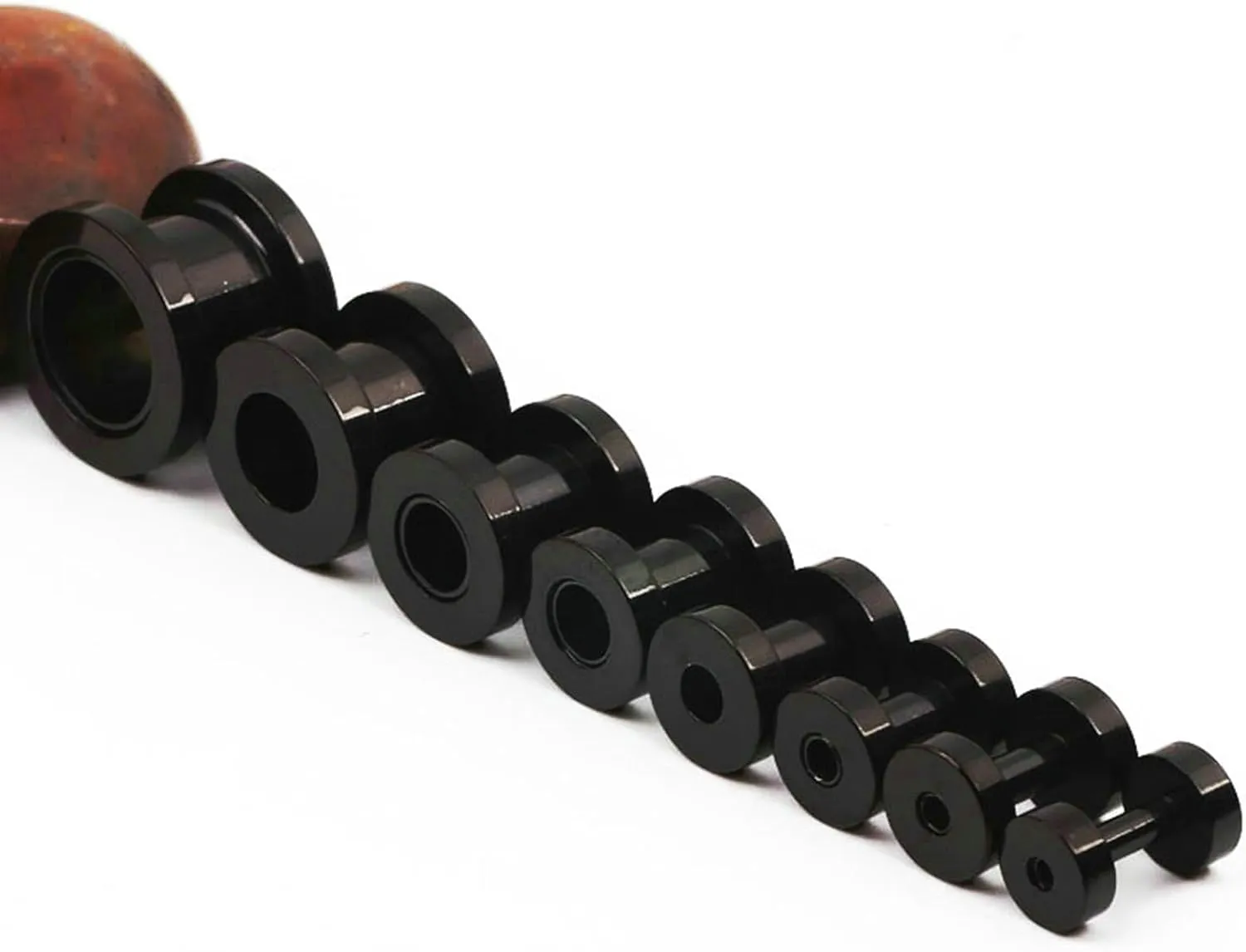 Stainless Steel Ear Tunnels 14Mm Black Black Hoop Ear Gauges Unique