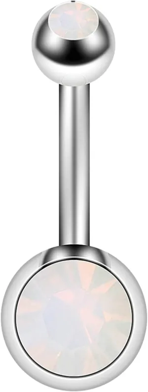 Stainless Steel Navel Ring, CZ Navel Rings for Women Hoop Silver Belly Rings
