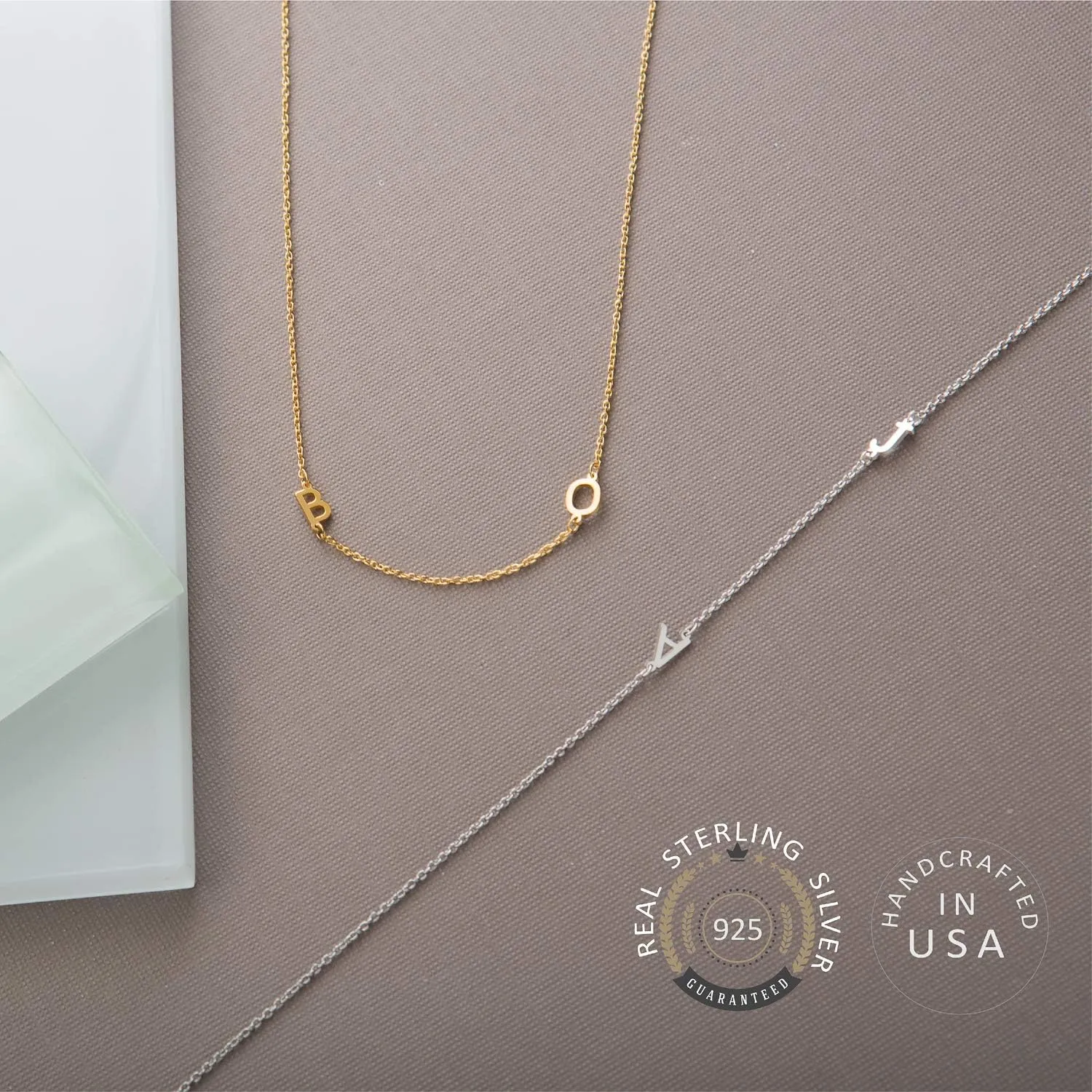 Sterling Silver Personalized Mini Letter Initials Necklace