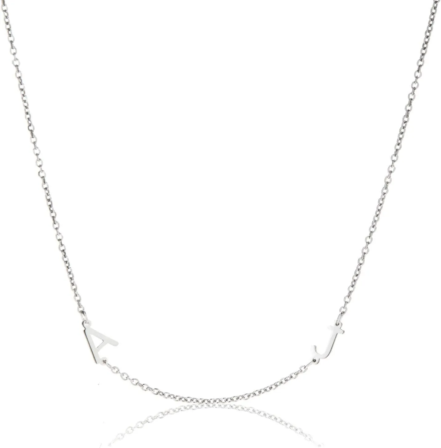 Sterling Silver Personalized Mini Letter Initials Necklace