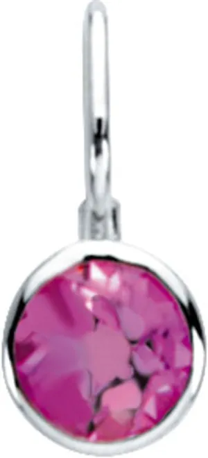 Sterling Silver Round Shape October Birthstone Hook Charm/Pendant Fine Jewelry for Women Gifts for Her (12.5x5.75mm)