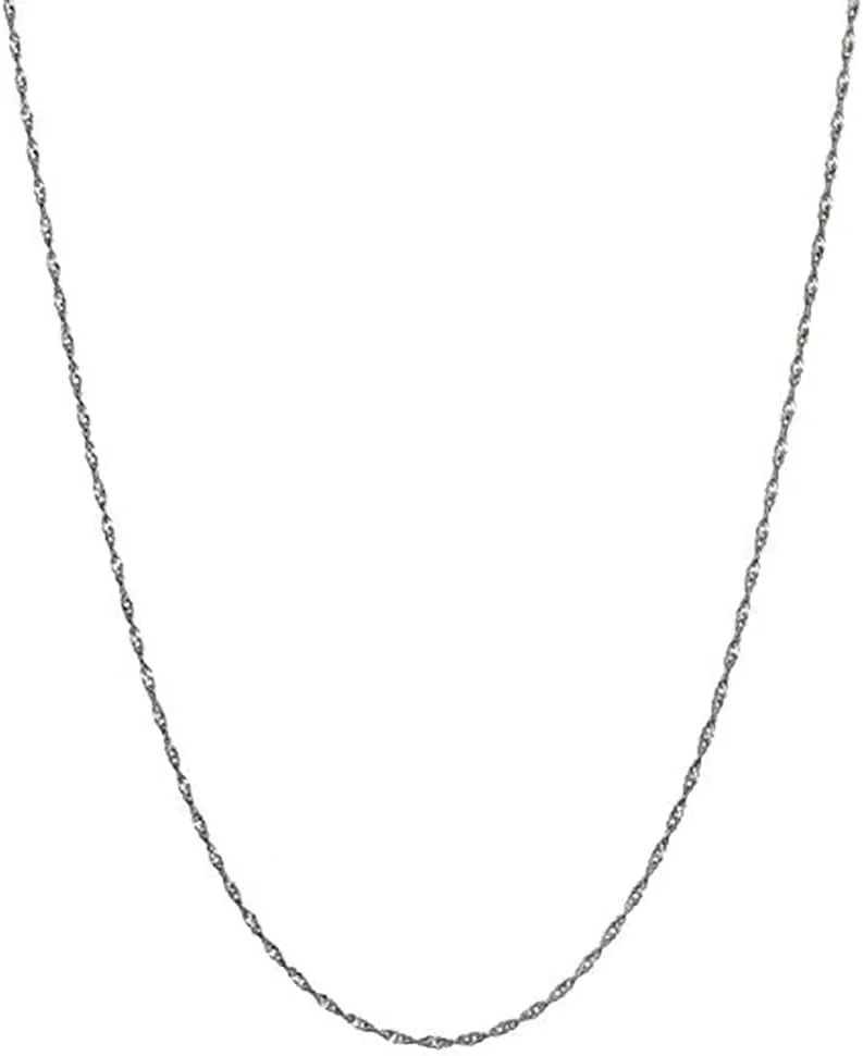 Sterling Silver Twisted Curb Link Chain Water wave chain Replacement Necklace Simple Slim for Pendant