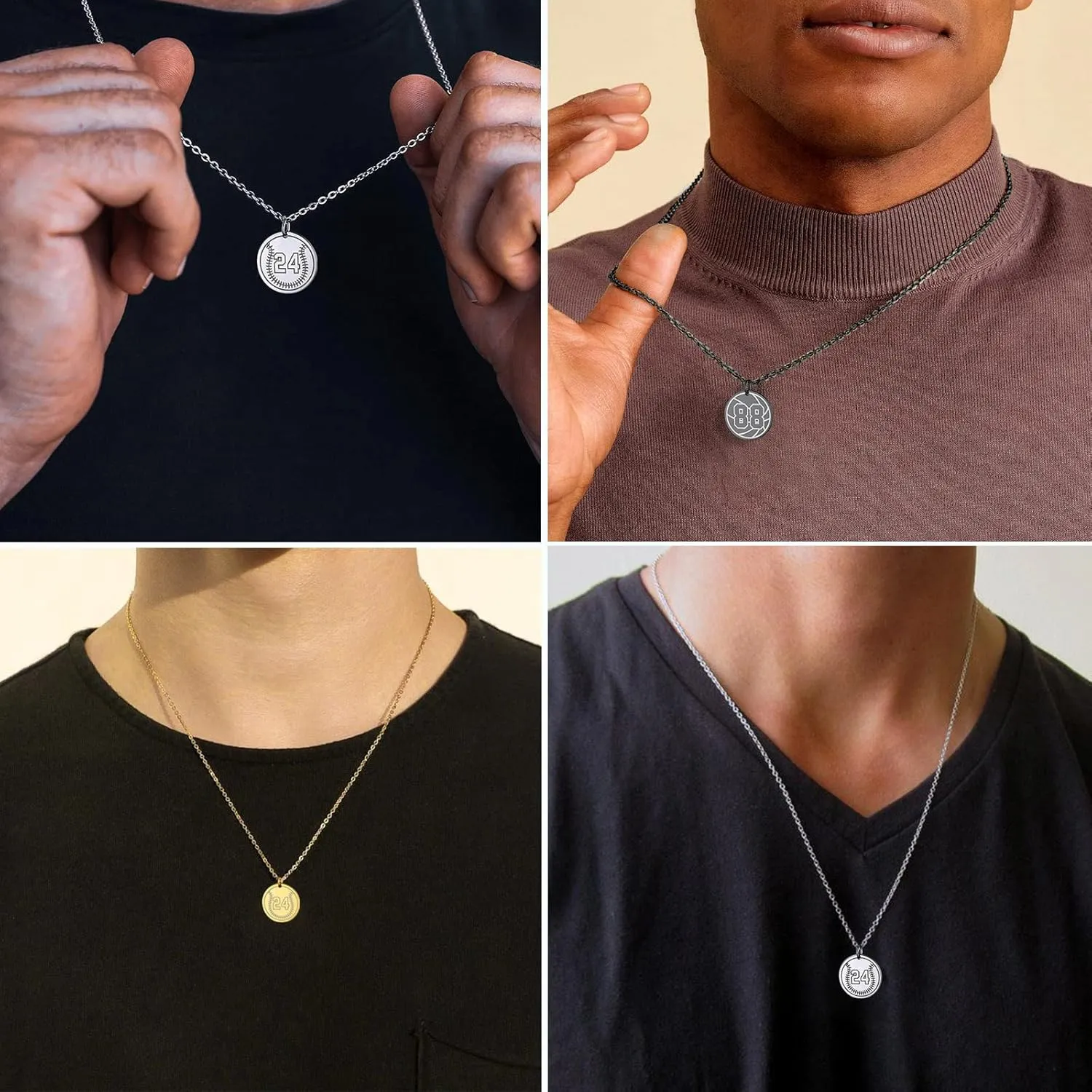 Supcare Mens Dog Tag Necklace with Cross,Shield/Round Engraved Inspiration Jewelry Gifts for Son Men (Gift Wrapped)