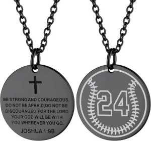 Supcare Mens Dog Tag Necklace with Cross,Shield/Round Engraved Inspiration Jewelry Gifts for Son Men (Gift Wrapped)