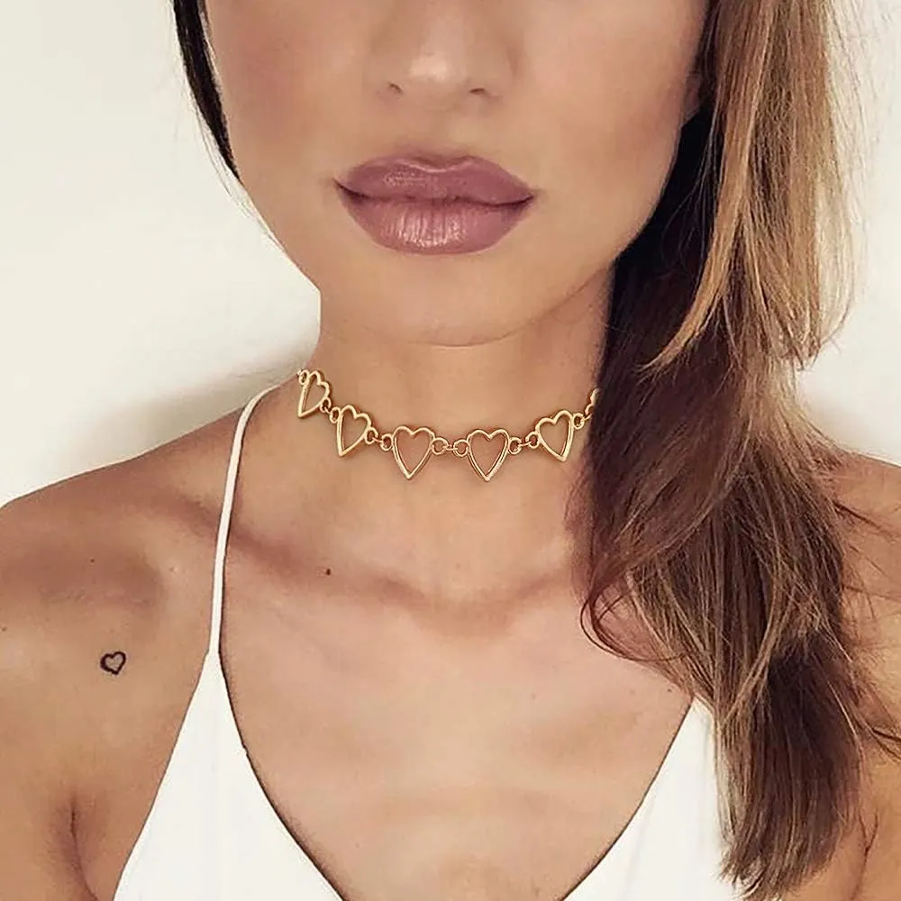 Suyi Choker Necklace - Simple Geometric Circle Choker Statement Clavicle Necklace for Women Necklace Jewerly