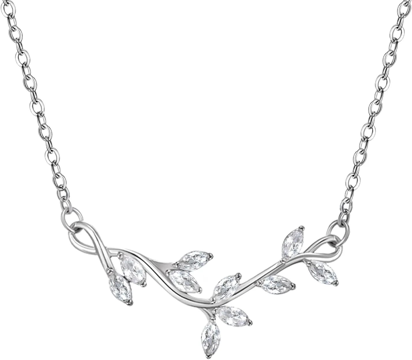 SWEETV Crystal Wedding Bridal Backdrop Necklace for Brides, Cubic Zirconia Vine Dainty Back Pendant Necklace for Women, Bridesmaid Gift