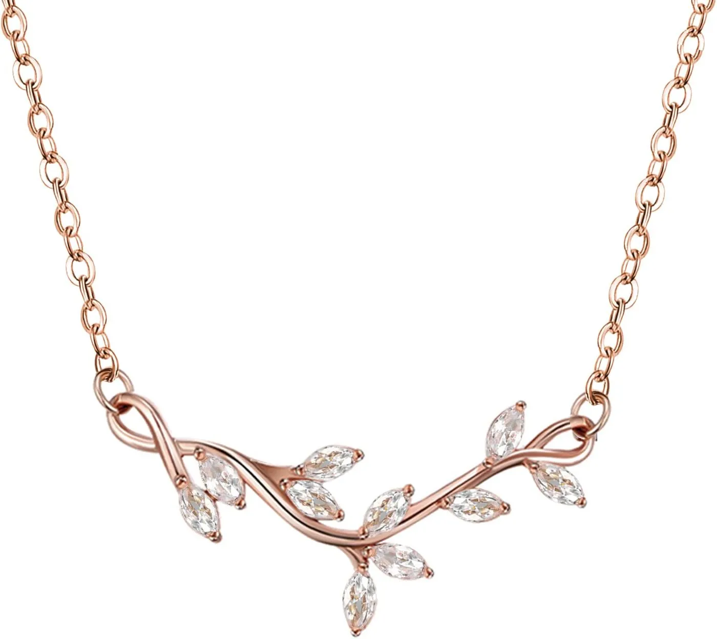 SWEETV Crystal Wedding Bridal Backdrop Necklace for Brides, Cubic Zirconia Vine Dainty Back Pendant Necklace for Women, Bridesmaid Gift