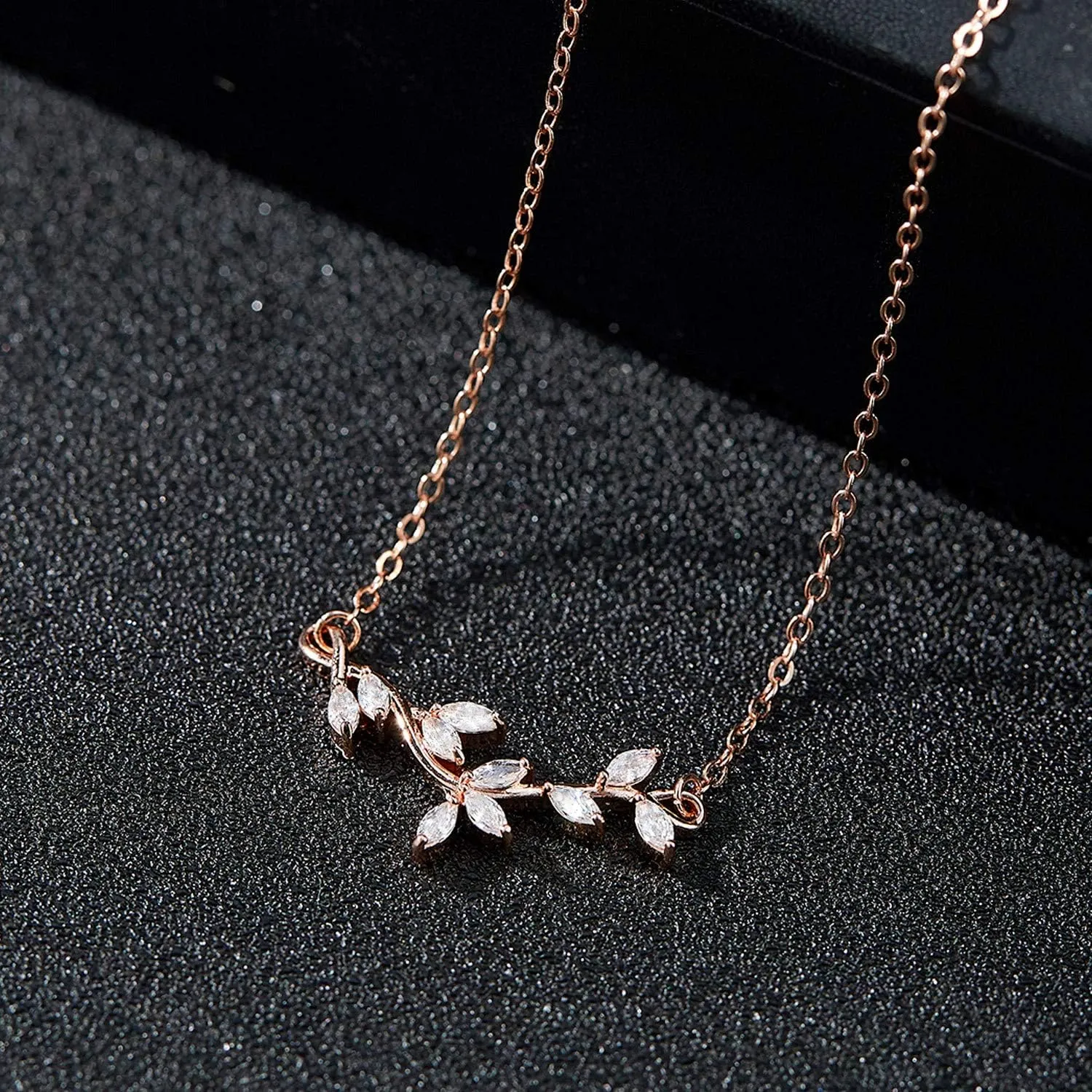 SWEETV Crystal Wedding Bridal Backdrop Necklace for Brides, Cubic Zirconia Vine Dainty Back Pendant Necklace for Women, Bridesmaid Gift