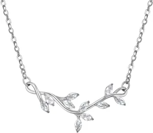 SWEETV Crystal Wedding Bridal Backdrop Necklace for Brides, Cubic Zirconia Vine Dainty Back Pendant Necklace for Women, Bridesmaid Gift