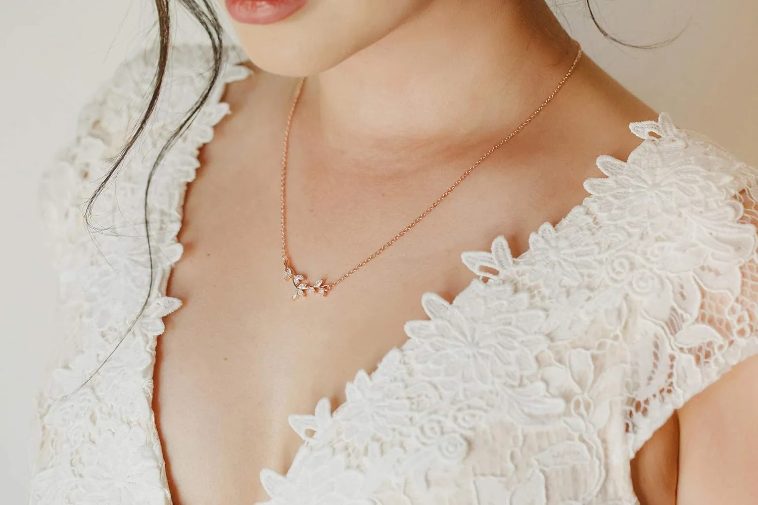 SWEETV Crystal Wedding Bridal Backdrop Necklace for Brides, Cubic Zirconia Vine Dainty Back Pendant Necklace for Women, Bridesmaid Gift