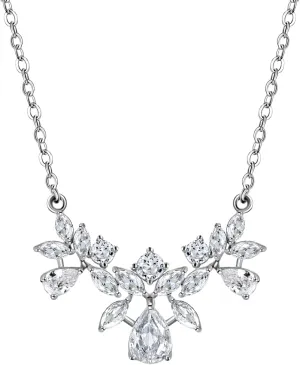 SWEETV Cubic Zirconia Wedding Bridal Backdrop Necklace for Brides, Crystal Dainty Back Necklace, Body Chain Jewelry for Women Prom
