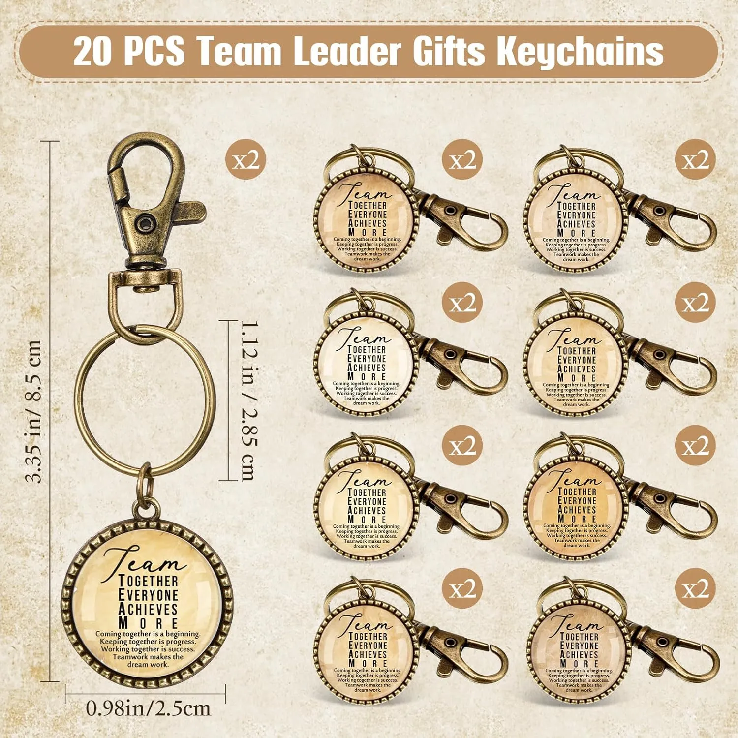 Team Thank You Gifts Bulk Employee Appreciation Keychains for Staff Best Team Gifts