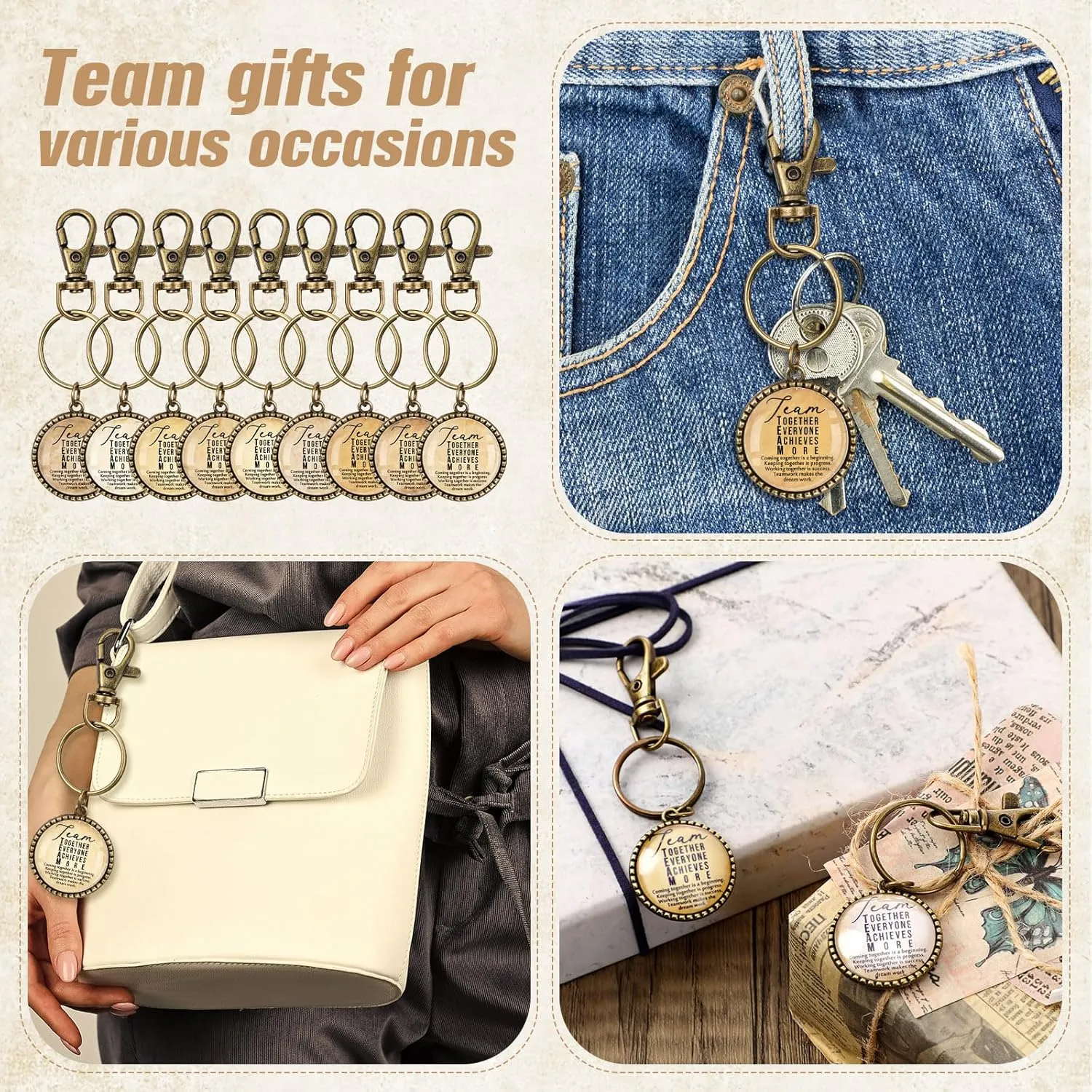 Team Thank You Gifts Bulk Employee Appreciation Keychains for Staff Best Team Gifts