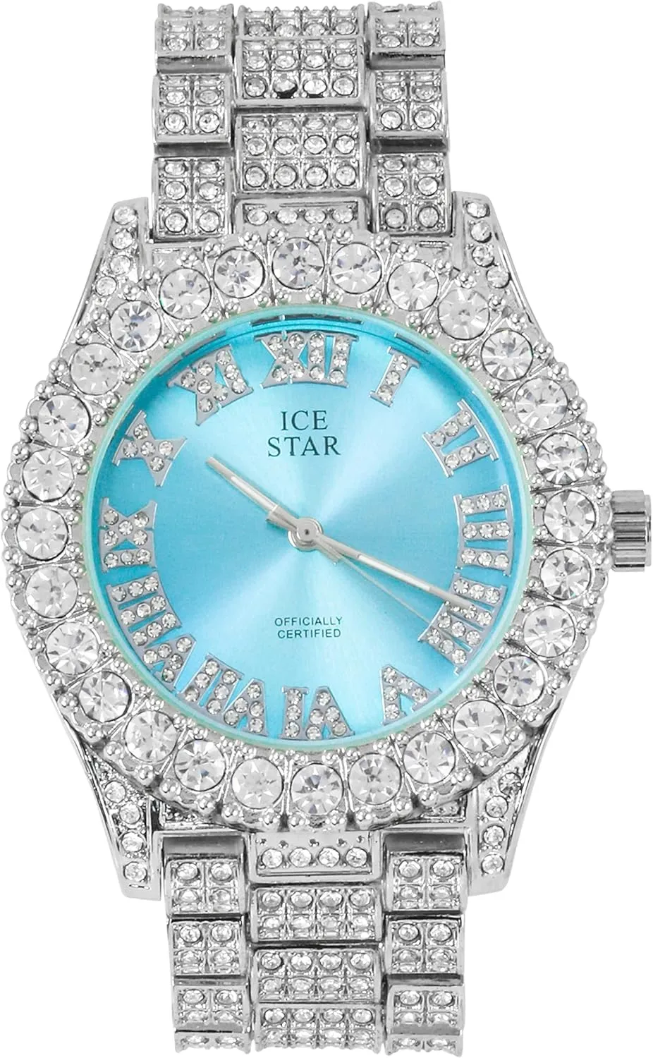 Techno Pave Womens 44mm Iced Solitaire Bezel Watch