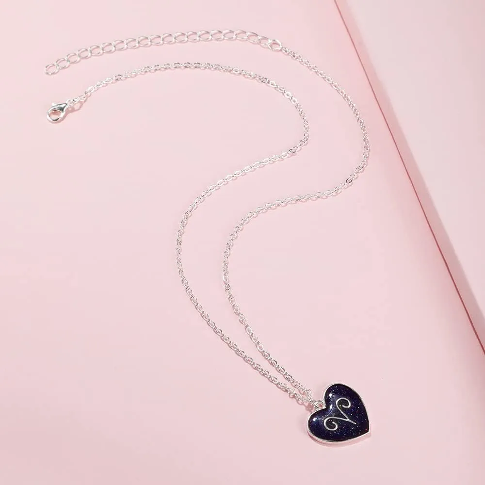 Temperature Sensing Color Changing Pendant 12 Constellation Zodiac Necklace Astrology Horoscope with Message Card for Women Birthday Gifts
