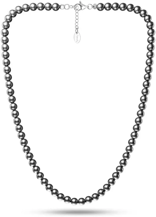 Terahertz Beaded Necklace  100% Authentic Terahertz Stone Necklace for Women and Men with 6MM Beads  18" Inch   2" Adjustable Extension