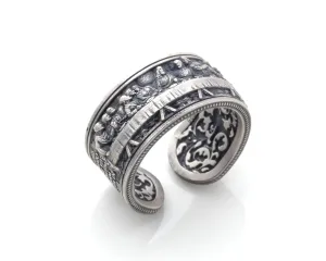 The Last Supper Ring, Wedding Band Ring, 925K Christian Cross Ring, 0.022-0.023 lbs 0,47 Inch The Last Supper That Jesus Had With His Apostles, Unique Christian Gift