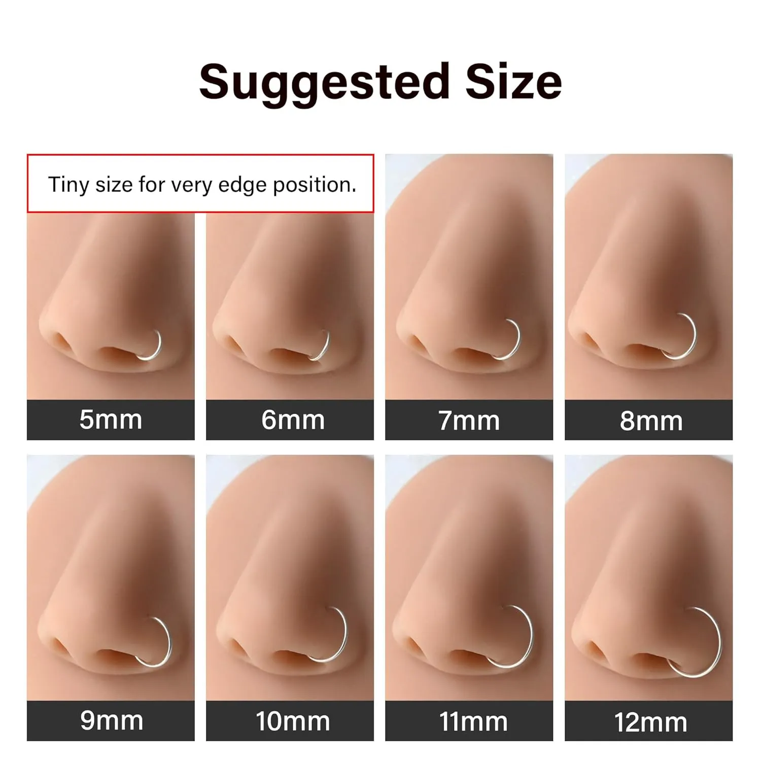 Thin Nose Rings Hoops for Women/Men,Tiny Small Gold Nose Rings 24g for Nose Piercings (1pc - 24 gauge - 6mm,14K Gold Filled)