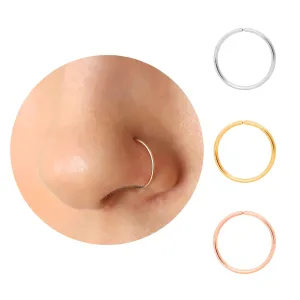 Thin Nose Rings Hoops for Women/Men,Tiny Small Gold Nose Rings 24g for Nose Piercings (1pc - 24 gauge - 6mm,14K Gold Filled)
