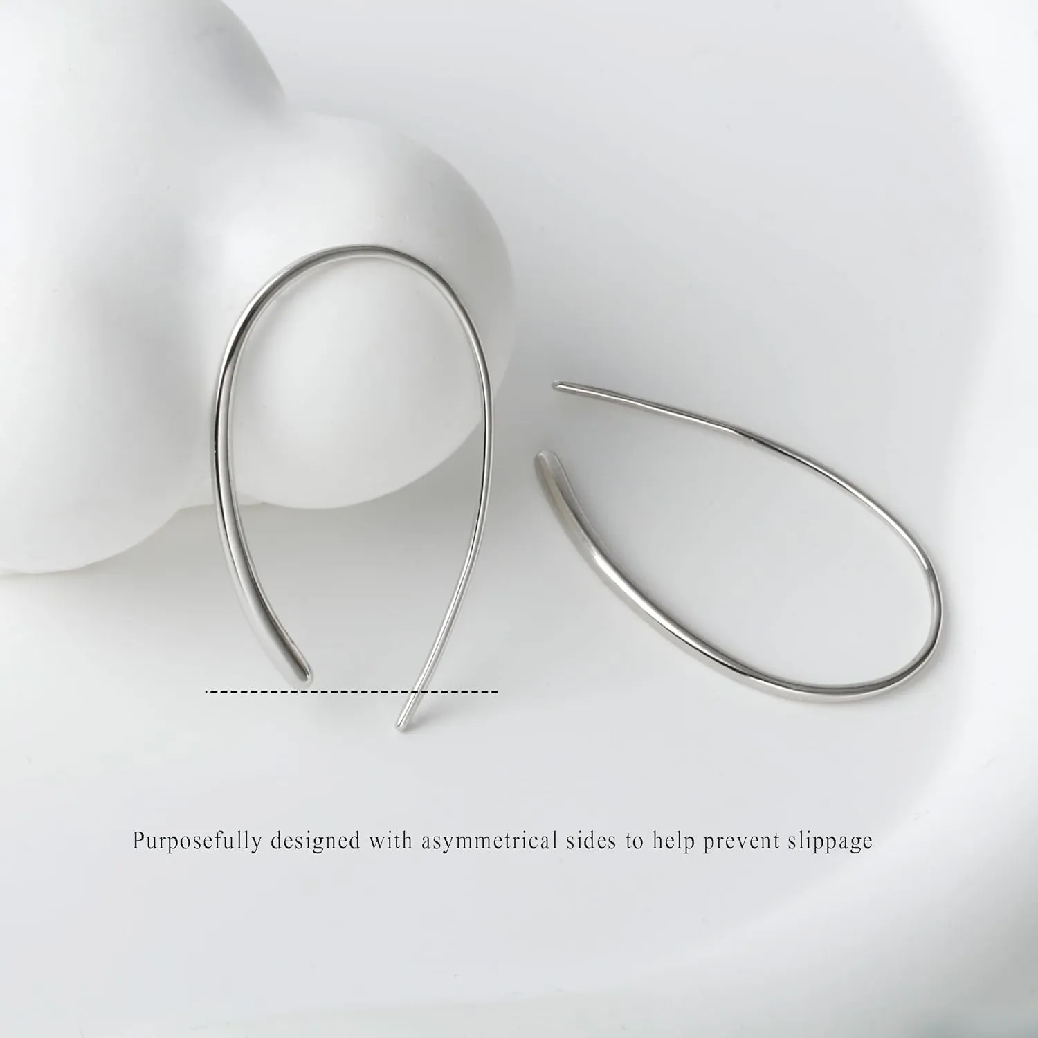 Threader Earrings 925 Sterling Silver Pull Through Hoops Drop Dangle Minimal Everyday Earrings