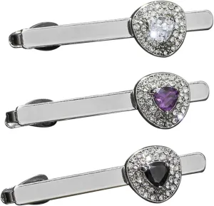 Tie Clips for Men 3pcs Unique Bling Tie Bars for Business Holiday Party