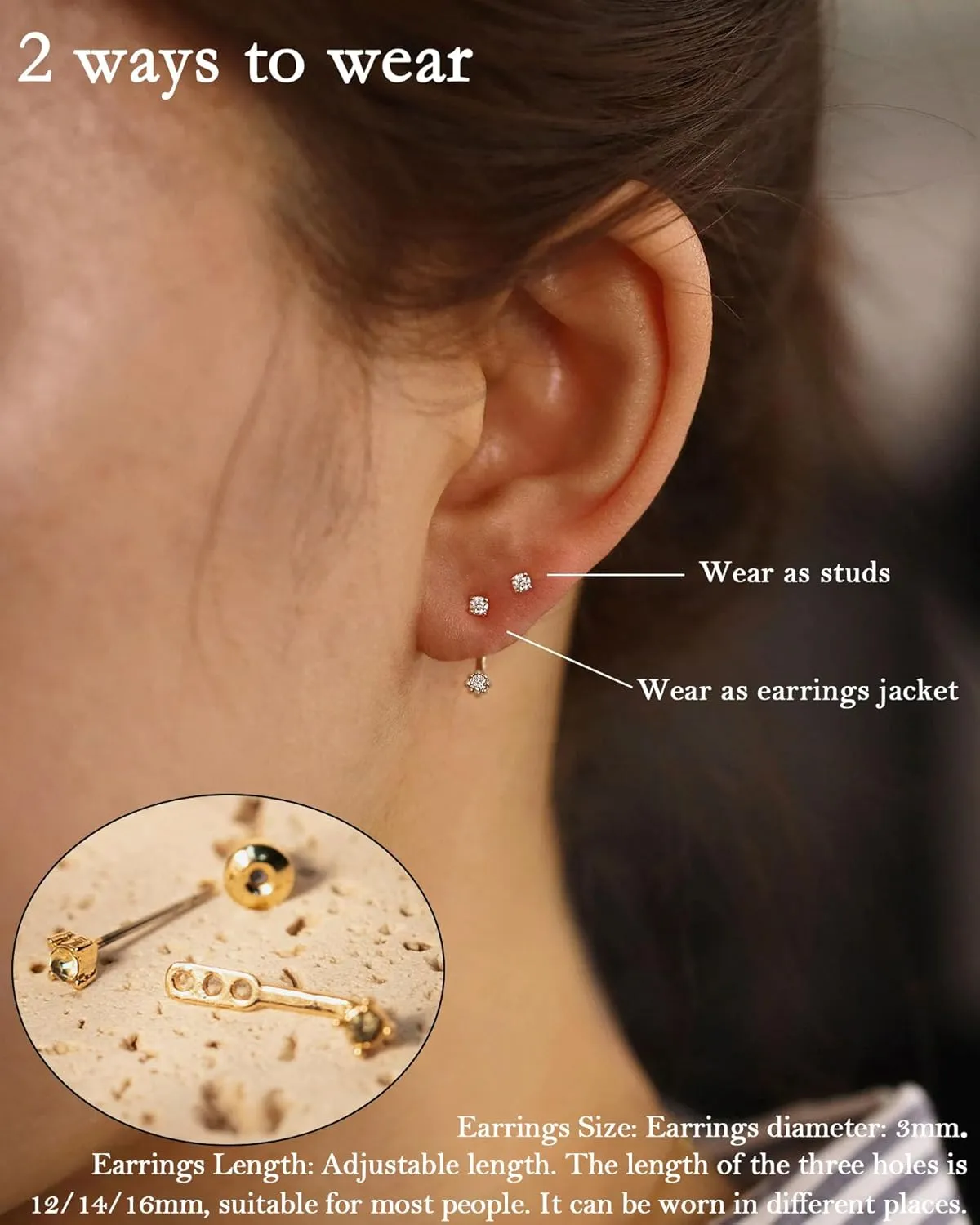 TLY Huggie Earrings for Women Gold Birthstone Stud Earrings Dainty Diamond Earrings Jacket Cute Small Tiny Cubic Zirconia Earrings Minimalist Everyday CZ Crystal Earrings for Women
