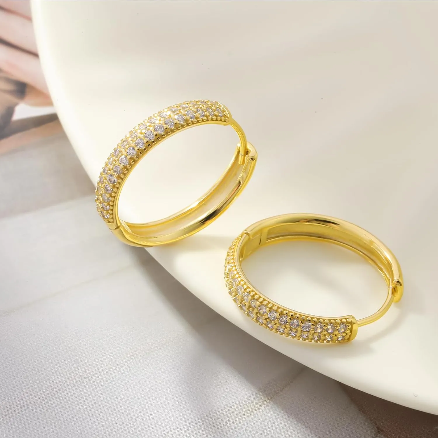 ToHeart Gold Huggies Earrings for Women Small Gold Hoop Earrings