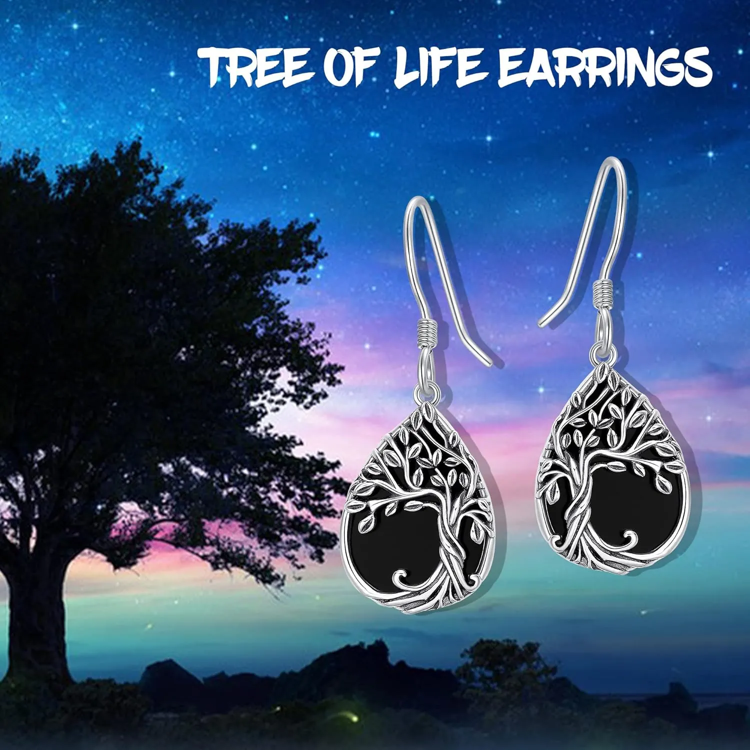 Tree of Life Earrings Sterling Silver Celtic Tree of Life Abalone Shell Dangle Drop Earrings for Women Jewelry