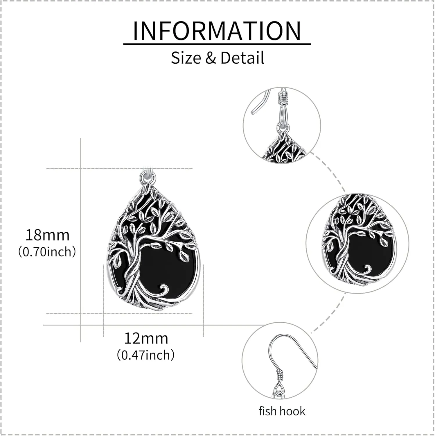 Tree of Life Earrings Sterling Silver Celtic Tree of Life Abalone Shell Dangle Drop Earrings for Women Jewelry