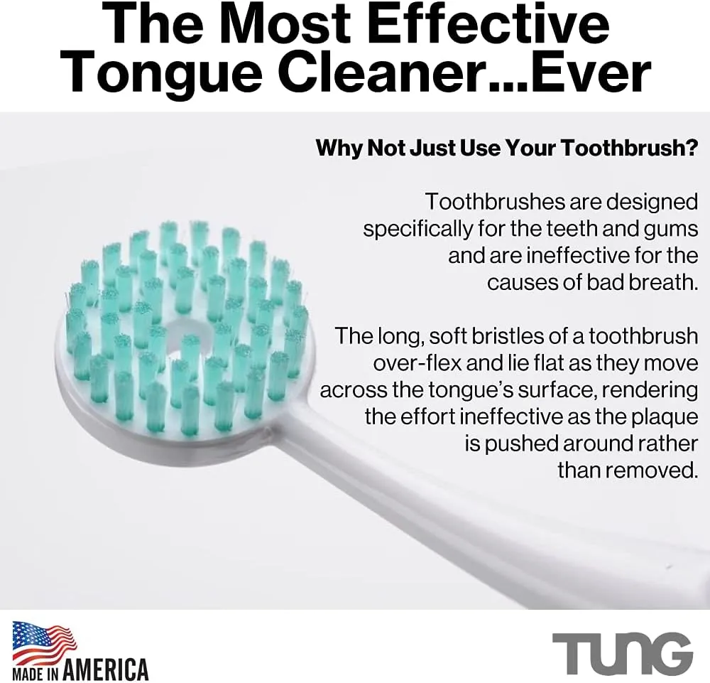 Tung Tongue Gel | Fresh Mint Tongue Cleaning Paste | Bad Breath and Halitosis | Mouth Odor Eliminator | Use with Tongue Brushes & Scrapers | Made in America (2 Pack)