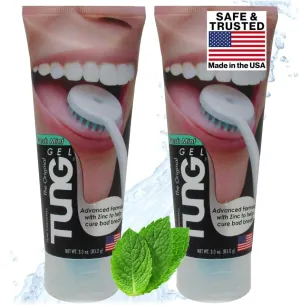 Tung Tongue Gel | Fresh Mint Tongue Cleaning Paste | Bad Breath and Halitosis | Mouth Odor Eliminator | Use with Tongue Brushes & Scrapers | Made in America (2 Pack)