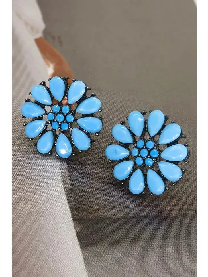 Turquoise Flower Fashion Earrings