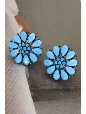 Turquoise Flower Fashion Earrings