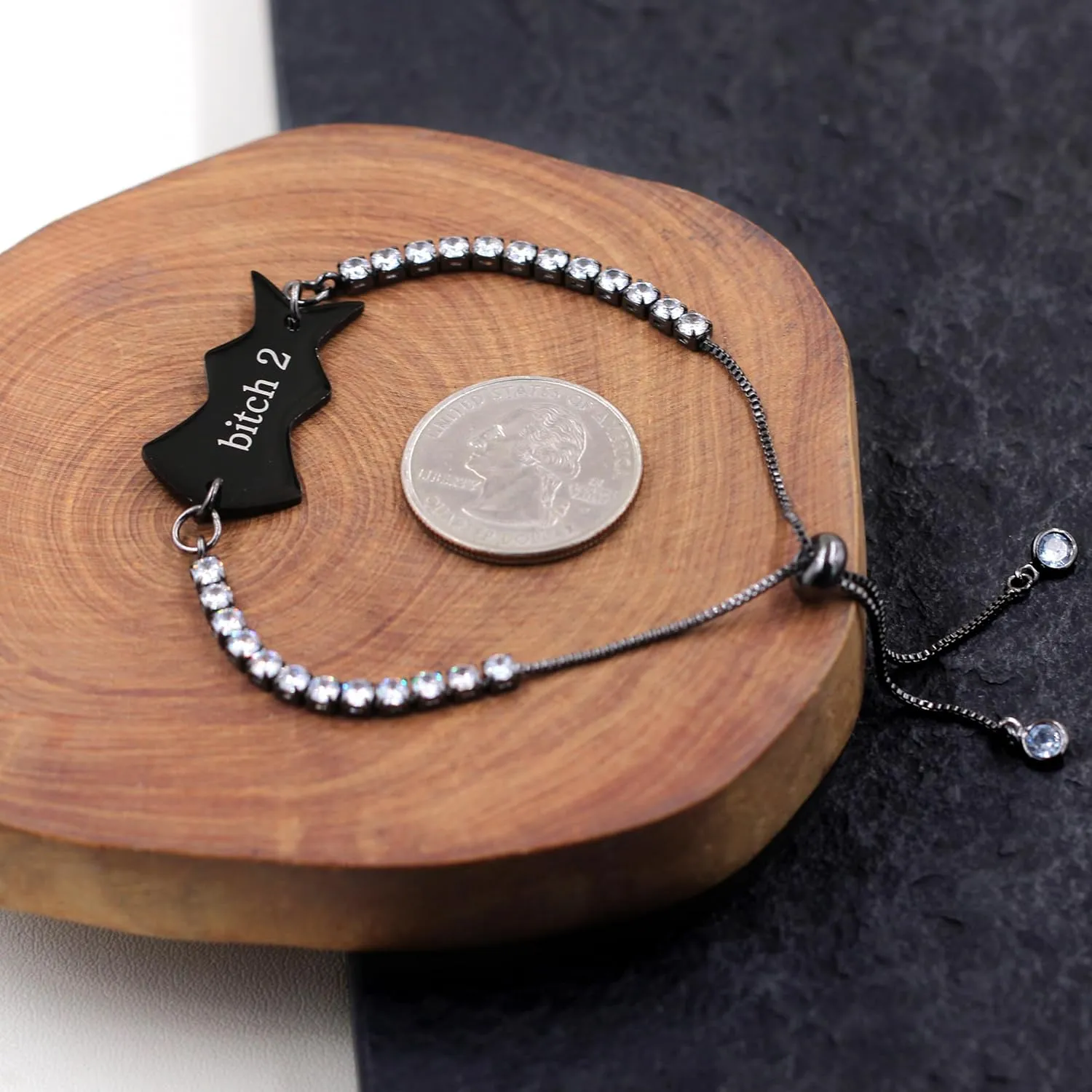 Uloveido Best Friends Family Puzzle Heart Bracelets Set for 3-3pcs Adjustable Black Engraved Cubic Zirconia Bolo Clasp Tennis Bracelets for Friends Sisters Mom Dad Daughter YA4774