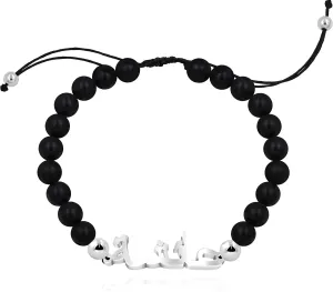 Uloveido Fashion Stainless Steel Black Matte Stone or White Turquoise Beads Arabic Muslim Religious Bracelets for Women Men