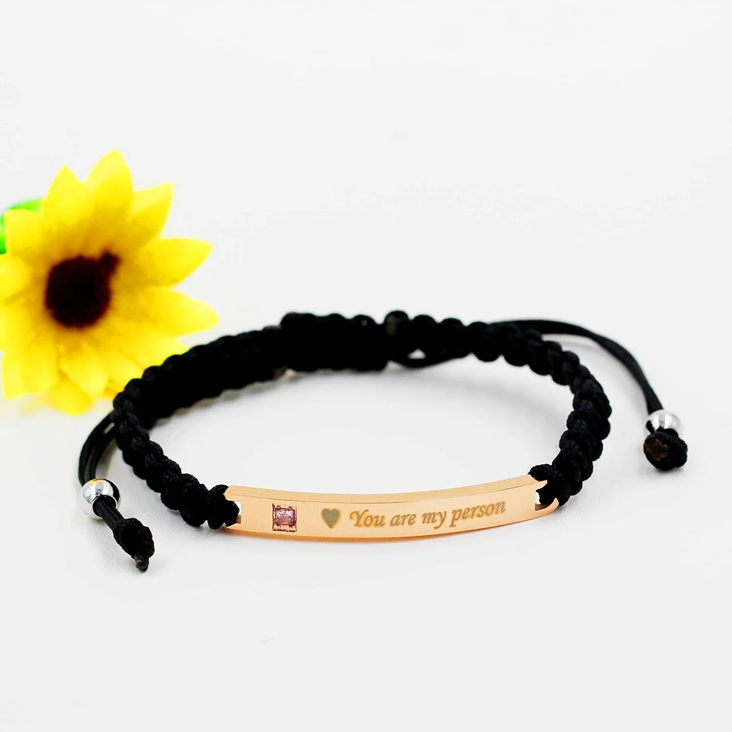 Uloveido His and Hers Matching Set Titanium Stainless Steel ID Plate Handmade Braided Rope Couples Bracelets for Him and Her