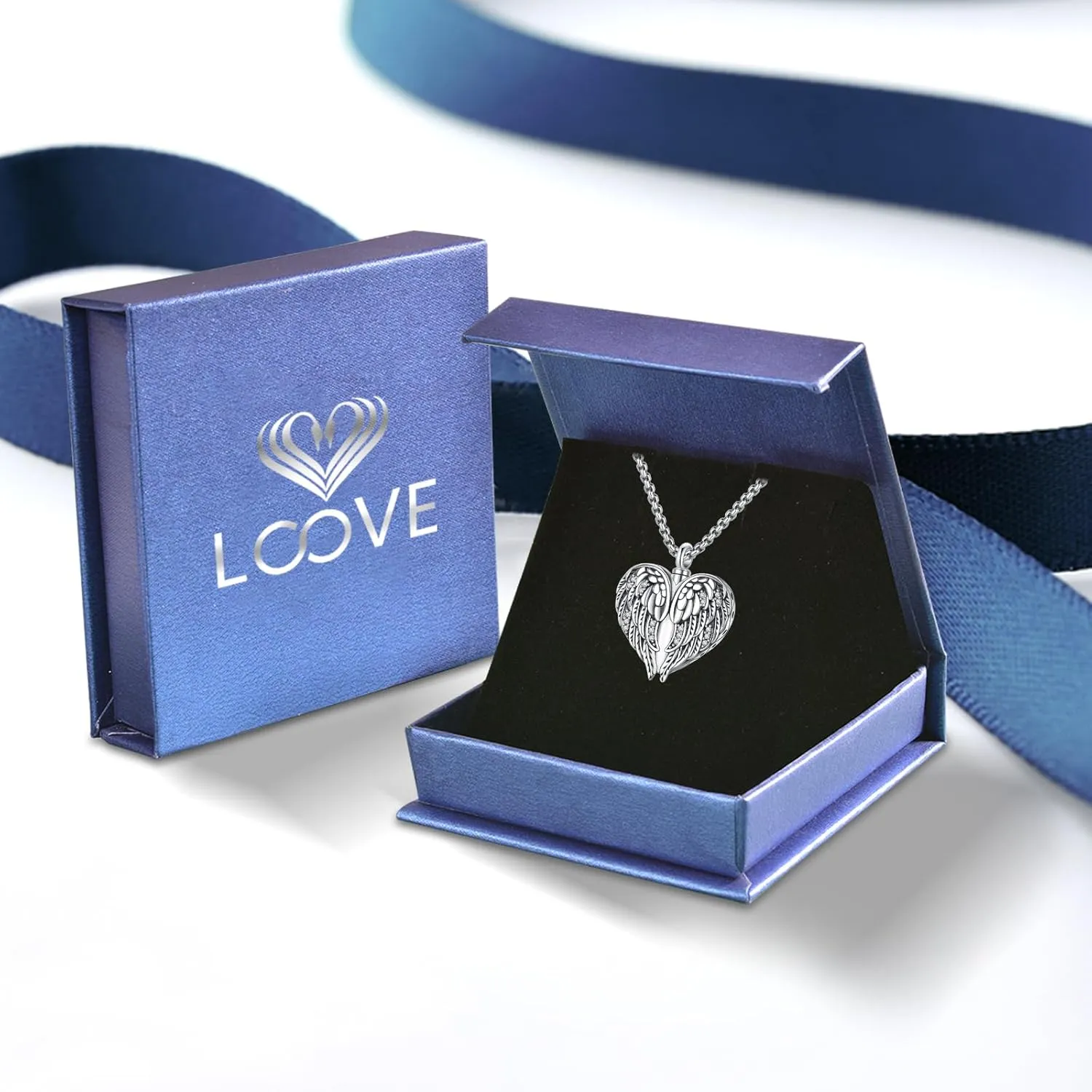 Urn Necklace for Ashes for Women/Men 925 Sterling Silver Cremation Jewelry w/Funnel Filler Memorial Jewelry Gifts