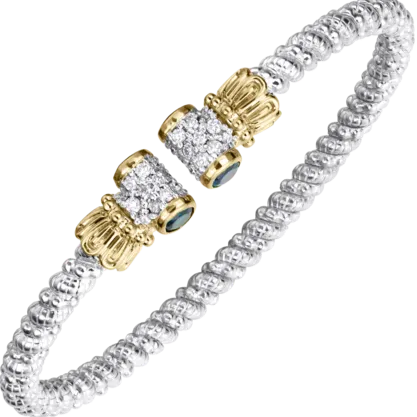 Vahan 14K Gold & Sterling Silver Bracelet with Iolite and Diamonds 23678DIO04